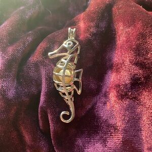 🌊 Silver Seahorse Pendant/Pearl Cage 🌊